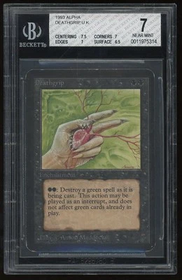 Magic MTG - Alpha - Deathgrip - NM BGS 7 W Subgrades Anson Maddocks - Image 1 of 2