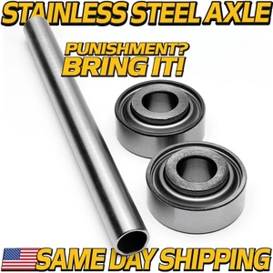 (1 Kit) Stainless Steel Axle & Bearings for BadBoy Renegade Rogue 2019-2025 - Picture 1 of 6