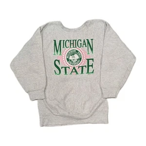 Vintage 90s Michigan State Spartans Sweatshirt Small Reverse Weave Style *READ - Picture 1 of 15