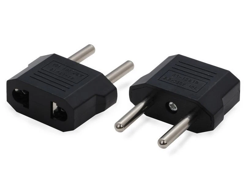 AMERICAN TO ROUND PIN EUROPEAN FOREIGN ADAPTER PLUG - Image 1 of 1