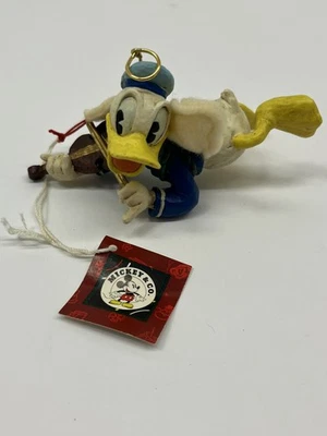 Adorno de Navidad vintage Disney Pato Donald Ángel tocando violín Foto 1 de 4
