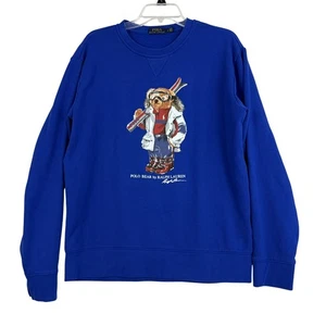Polo Ralph Lauren Sweatshirt Herren Large Polo Bear Ski Blau Rundhals Pullover - Bild 1 von 15