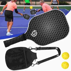 Pickleball Paddle Fibra di Carbonio Termoformato Unibody Texturizzato con 2 Palline e Borsa - Foto 1 di 15