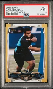 2014 Topps #424 Aaron Donald sin casco-oro #'d/2014 RC PSA 6 - Imagen 1 de 2