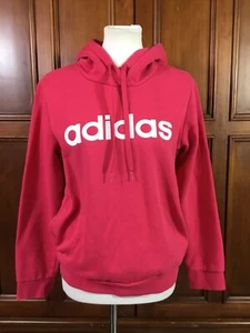 Adidas Youth Size Med (12/14) Bold Pink Hoodie Lknw Logo Sweatshirt Pockets As S - Picture 1 of 12