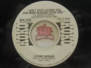 Promo! Luther Ingram – Ain't That Loving You / Same, 45 RPM EX (IF) - Picture 1 of 2