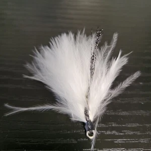 24 Dressed Treble Hooks with White & Black Feathers Hook size #8 - Picture 1 of 6