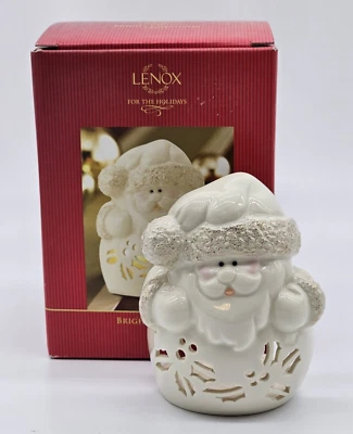 Castiçal votivo de Natal brilhante Lenox decoração de porcelana marfim feriado - Imagem 1 de 4