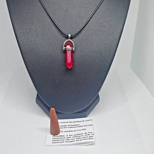 COLLAR CUARZO ROJO PROTECCION DE TU LLAMA INTERNA ORACION INCIENSO INTRUCCIONES - Imagen 1 de 2