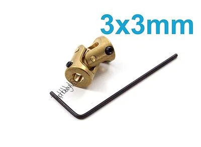 1PC Micro 3mm-3mm Brass Universal Joint for 1/24 1/18 RC Car Boat Model US SHIP - Image 1 of 4