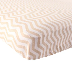 Luvable Friends Baby Fitted Crib Sheet, Tan Chevron, One Size - Picture 1 of 1