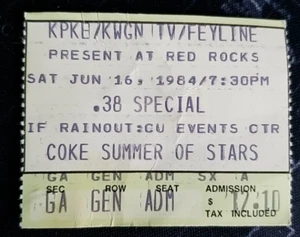 .38 Special Red Rocks Concert Ticket Stub June 16, 1984 Thirty-Eight Denver CO - Picture 1 of 2