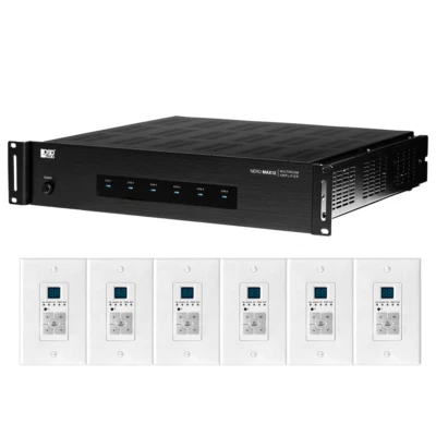 6-Zone App Control Multi-Zone Amplifier, 80W/Zone + (6X) In-Wall Control Keypads - Image 1 of 4