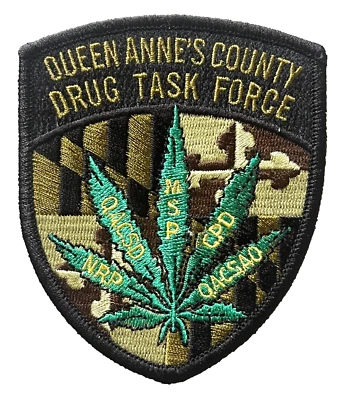 QUEEN ANNE'S COUNTY DRUG TASK FORCE PATCH MARYLAND: SHERIFF, STATE POLICE PD12 - Image 1 of 3