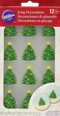 Wilton 12 Count Christmas Tree Royal Icing Decorations - Image 1 of 4
