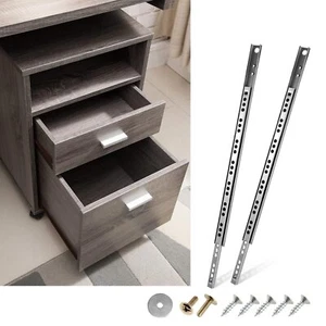 2 Pack Ball Bearing Drawer Slides 12 Inch Two Way Metal Drawer Track Rail Glides - Picture 1 of 8