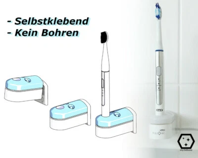 (Bracket Only) Drill-Free Wall Mount for the Oral-B PULSONIC Slim (Type: 3716A) - Image 1 of 2