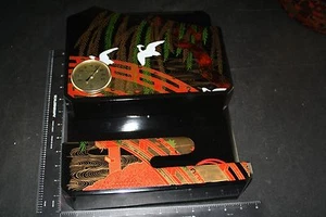 MID CENTURY JAPAN OTAGIRI LACQUERWARE WALL ORGANIZER W/THERMOMETER CELCIUS NIB - Picture 1 of 4
