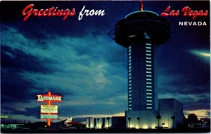 Vintage NV Postcard Landmark Hotel Tower Las Vegas Strip Nevada Unposted - Picture 1 of 2
