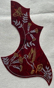 Self Adhensive Pickguard For Gibson Hummingbird Acoustic Guitrar Red Tortoise - Picture 1 of 3