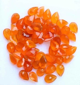 Lote de piedras preciosas sueltas cornalina naranja corte pera 4*6 mm tamaños 21,30 quilates - Imagen 1 de 3
