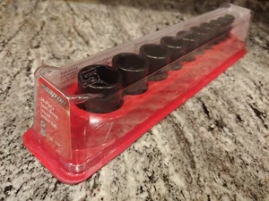 Snapon Tools 10 pc 3/8 Drive 6pt SAE Flank Drive Semi-Deep Impact Socket Set - Picture 1 of 6