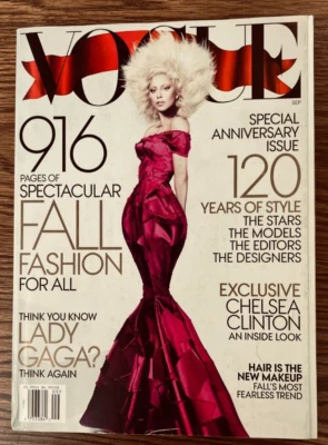 Vogue September 2012 Lady Gaga, Jennifer Lawrence, Chelsea Clinton - Image 1 of 2