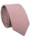 Mens Solid Color Necktie Cotton Neck Tie for Men Skinny-2.6" Blush Pink