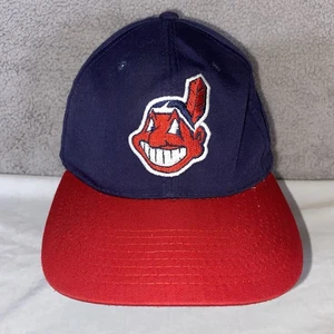 Vintage Cleveland Indians Hat Chief Wahoo MLB Snapback Cap Grosscap USA - Picture 1 of 8