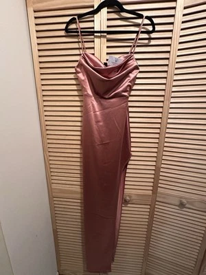 Windsor Long Silky Dress Prom Wedding Rosegold Medium New with Tags - Image 1 of 4
