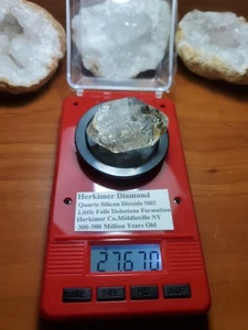 H1,27,5g schöner funkelnder Herkimer Diamant doppelter Abschluss Quarz Kristall  - Bild 1 von 11