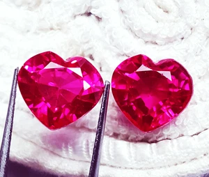 Certified 8 to 10 Ct Natural Pink Sapphire Heart Shape Pair Loose Gemstone RL22 - Picture 1 of 8