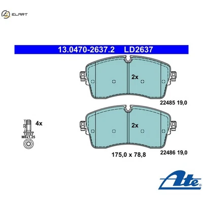 BRAKE PAD SET DISC BRAKE 13.0470-2637.2 FOR LAND ROVER DISCOVERY/SPORT/VAN 1.5L - Image 1 of 4