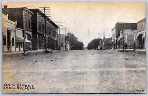 K19/ Shell Rock Iowa Postcard c1910 Main Street Stores  242 - Picture 1 of 4