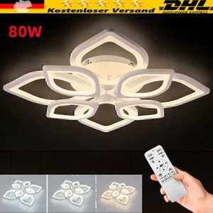 XXL 72cm Dimmbar LED Deckenlampe Warmweiß Deckenleuchte Groß Wohnzimmer 80W Enjn - Bild 1 von 12