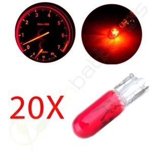 20Pcs Red Halogen Mini-Wedge Bulb Car Instrument Dash Lights Lamp T5 17 37 70 74 - Picture 1 of 4