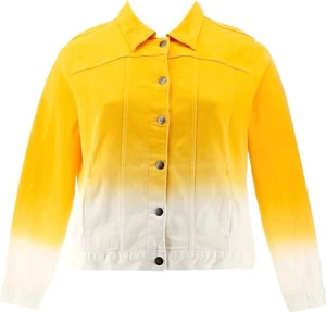 Women with Control My Wonder Sunshine Gold Dip Dye Denim Jacket Size XS - Picture 1 of 4