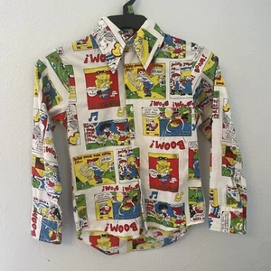 Seltenes Nicholas Nicky Zann 1970er Comic Strip Pop Art illustriertes Jungen Shirt (V6) - Bild 1 von 10