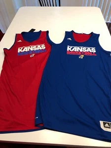 Game Worn Used Adidas Kansas Jayhawks Basketball Reversible Practice Jersey 3XL - Bild 1 von 3