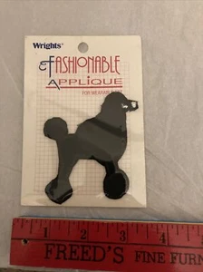 Wrights Black Poodle Sew-On Applique New Sealed Package  - Picture 1 of 5