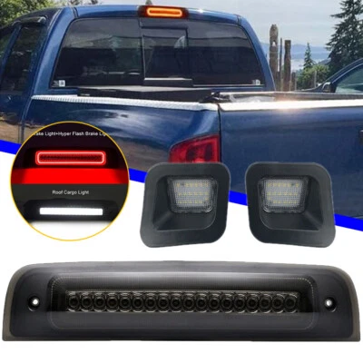 LED High Mount 3rd Brake Light License Plate Light For 09-18 Dodge RAM 1500 2500 - Imagen 1 de 4