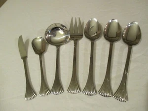 Reed & Barton Bretton Woods Set 7 SERVING PIECES Spoon Ladle Meat Fork Sugar Spn - Bild 1 von 7
