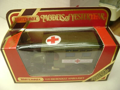 MATCHBOX MODELS OF YESTERYEAR 1:38 Y-25 1910 RENAULT AMBULANCE BRITISH RED CROSS - Image 1 of 3
