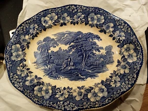 Schale Woodland Enoch Wedgwood Tunstall handbemalt 31cm ca. 1970 Beilagenschale - Bild 1 von 5
