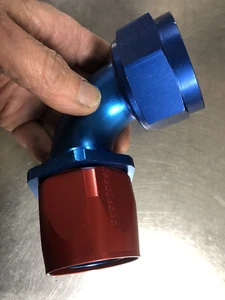 24AN AN24 Hose End Red/Blue Anodized -24AN 90 degree NEW - Picture 1 of 7