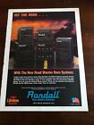1991 VINTAGE 8X11 PRINT Ad FOR HIT THE ROAD WITH RANDALL ROAD WARRIOR BASS AMPS