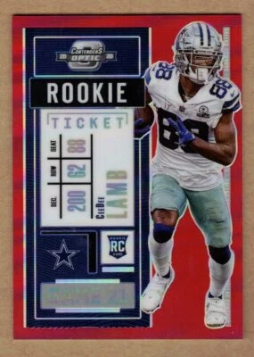 2020 PANINI CONTENDERS OPTIC RED #65 CEEDEE LAMB #93/125 - Image 1 of 2