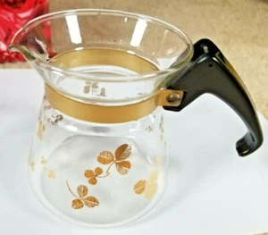 Jarabe de café té trébol dorado olla de vidrio Pyrex vintage de mediados de siglo - Imagen 1 de 6