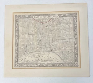 1866 Augustus Mitchell Jr City Plan of Philadelphia PA Steel Engraved Map - Picture 1 of 5