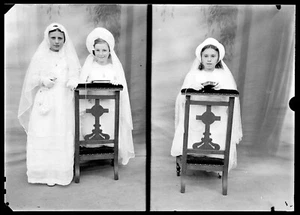 Double Ritratti Jeunes Filles Comunicandi - Antico Negativi Foto An. - Picture 1 of 1